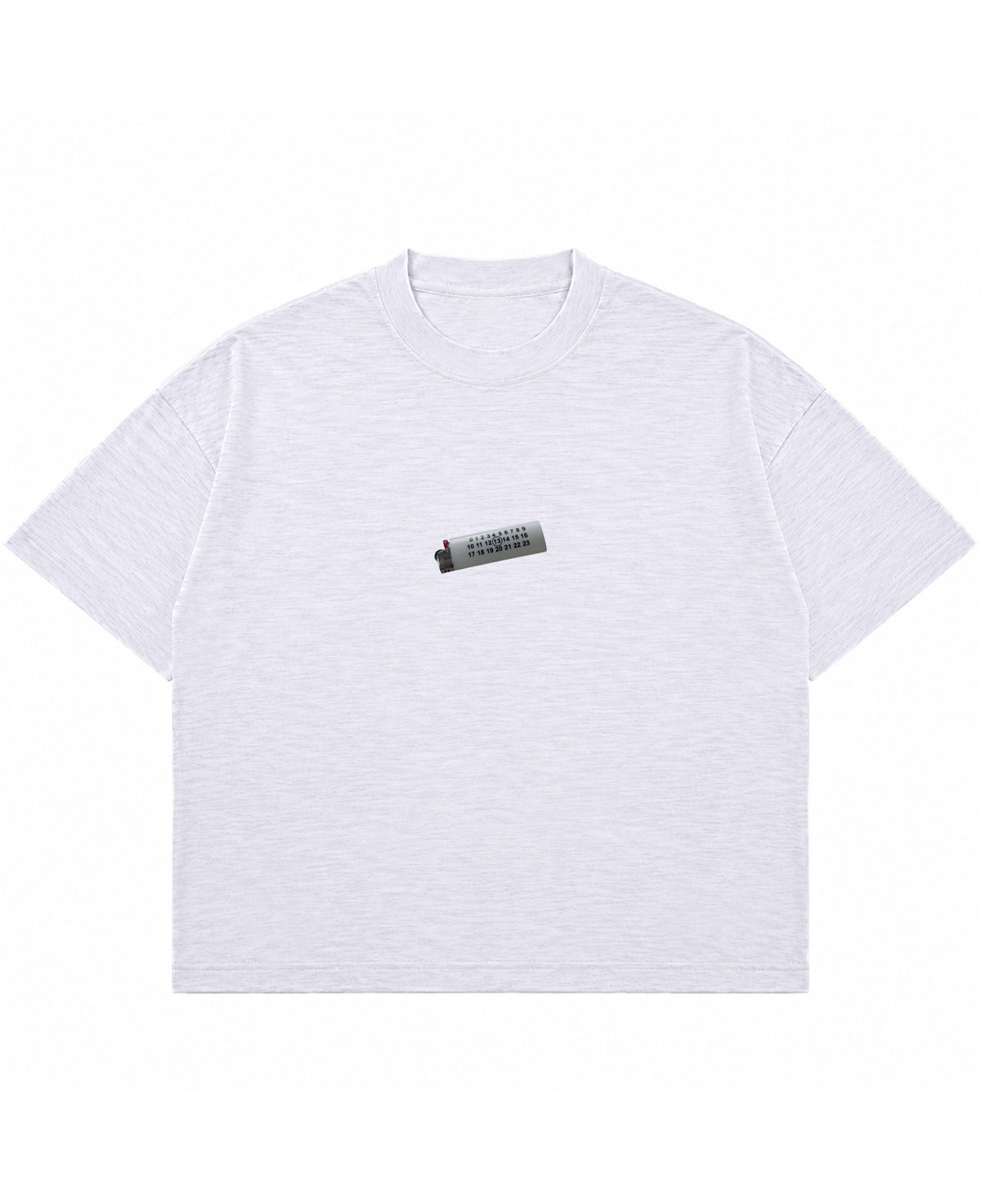 Dusty White Boxy Slub tee Front Design