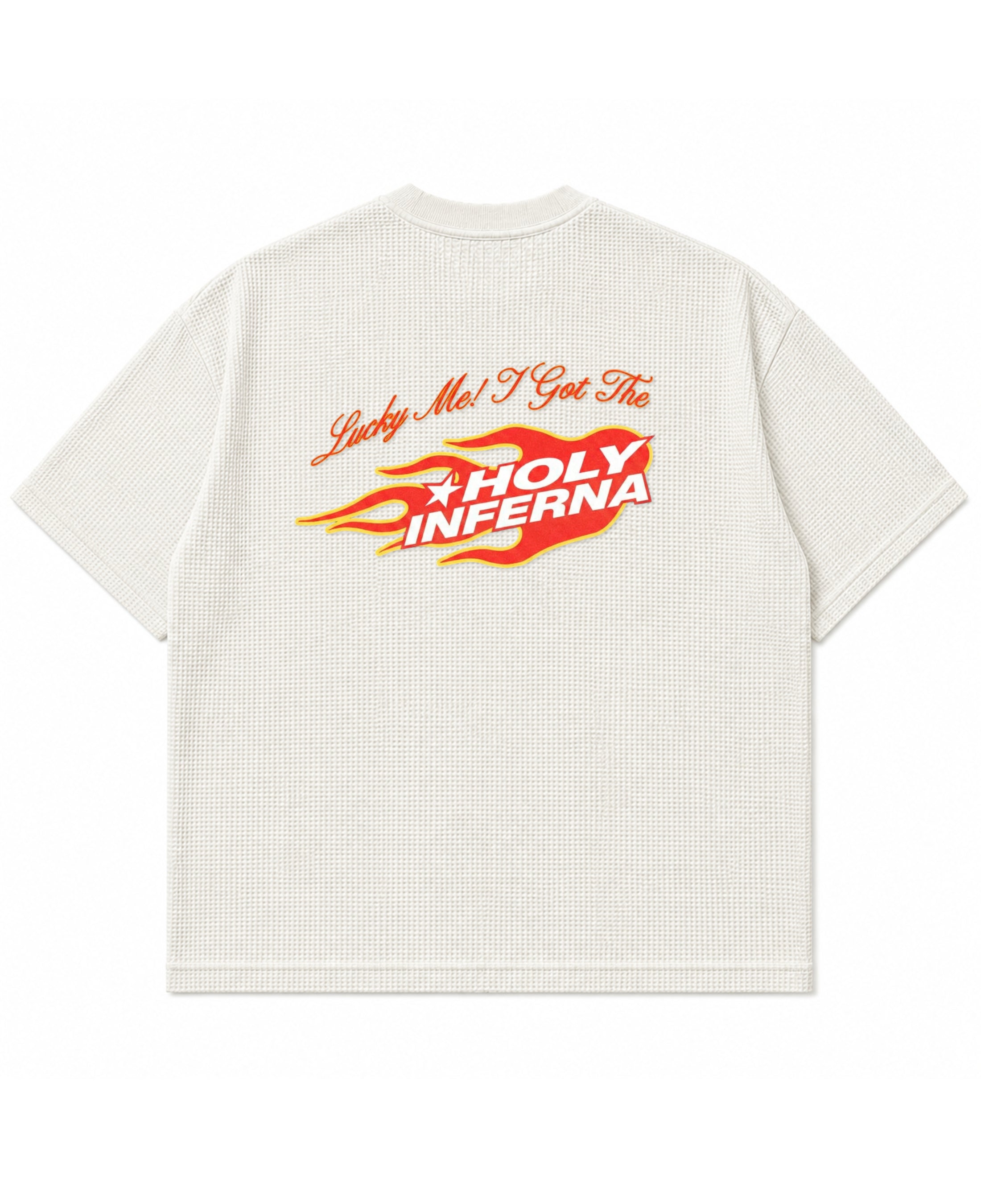 Off-white waffle boxy fit Back Design