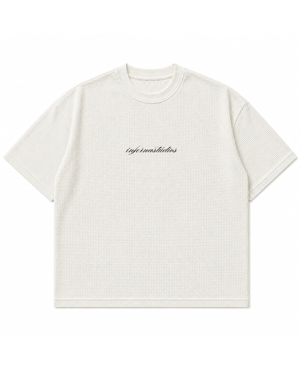Off-white waffle boxy fit Front Design