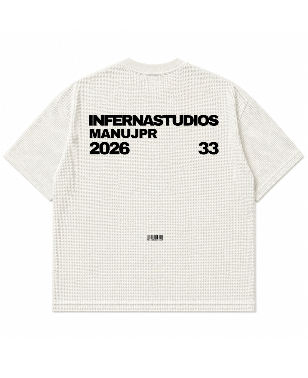 Off-white waffle boxy fit Back Design