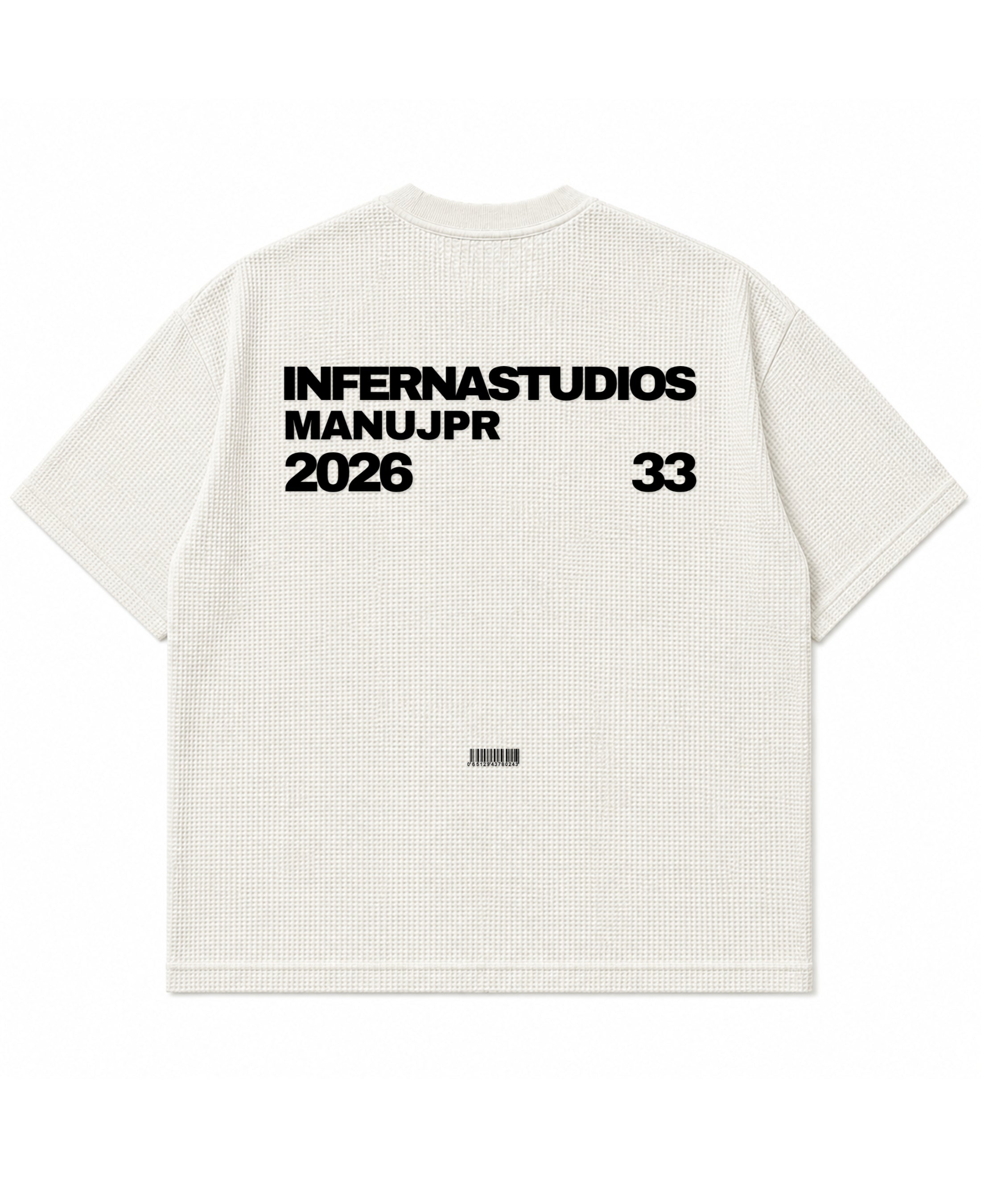 Off-white waffle boxy fit Back Design