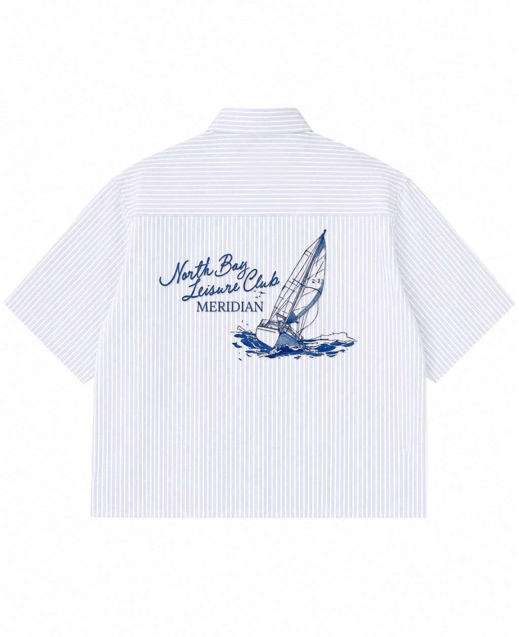 Blue Striped Oxford Boxy Shirt Back Design