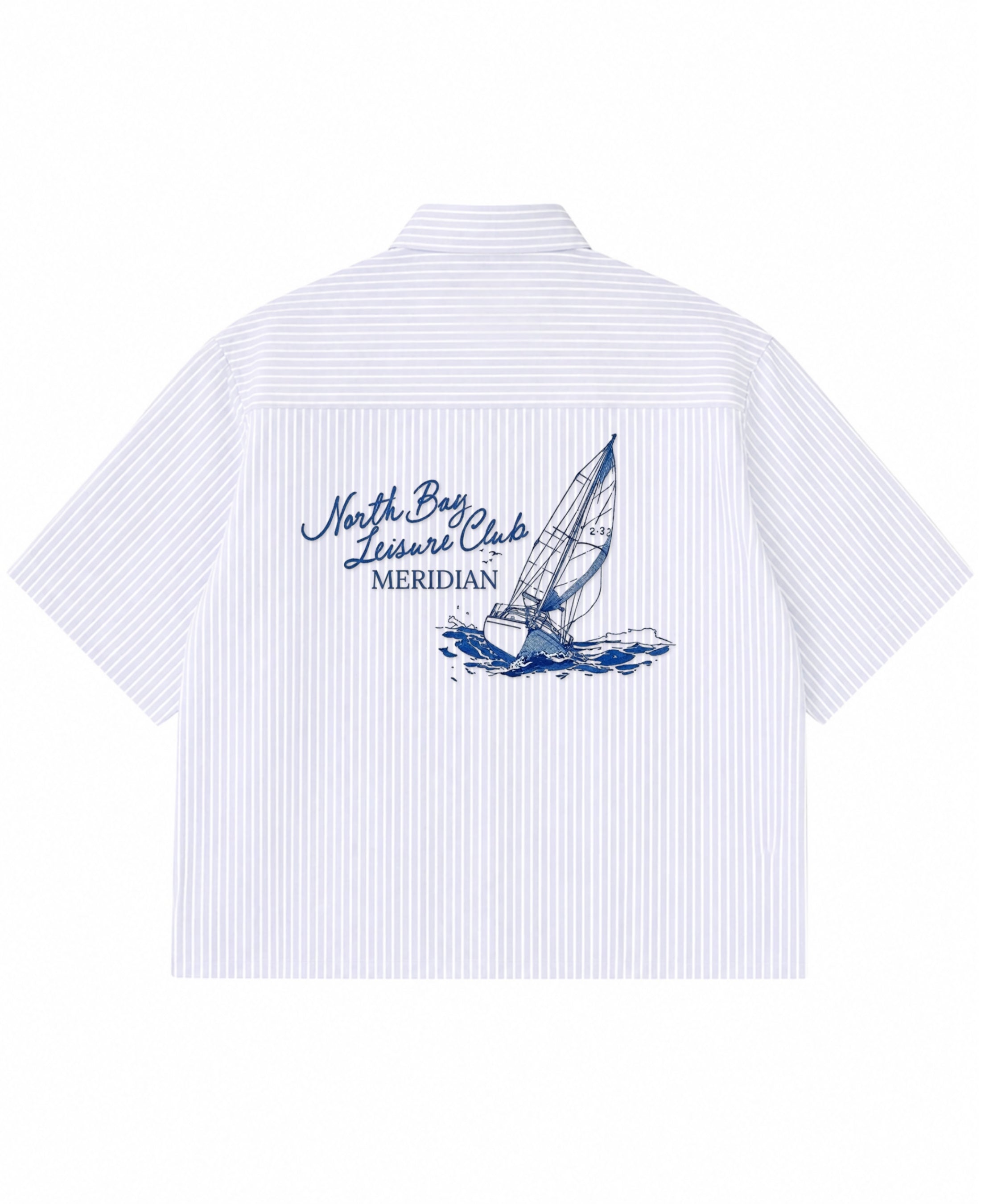 Blue Striped Oxford Boxy Shirt Back Design