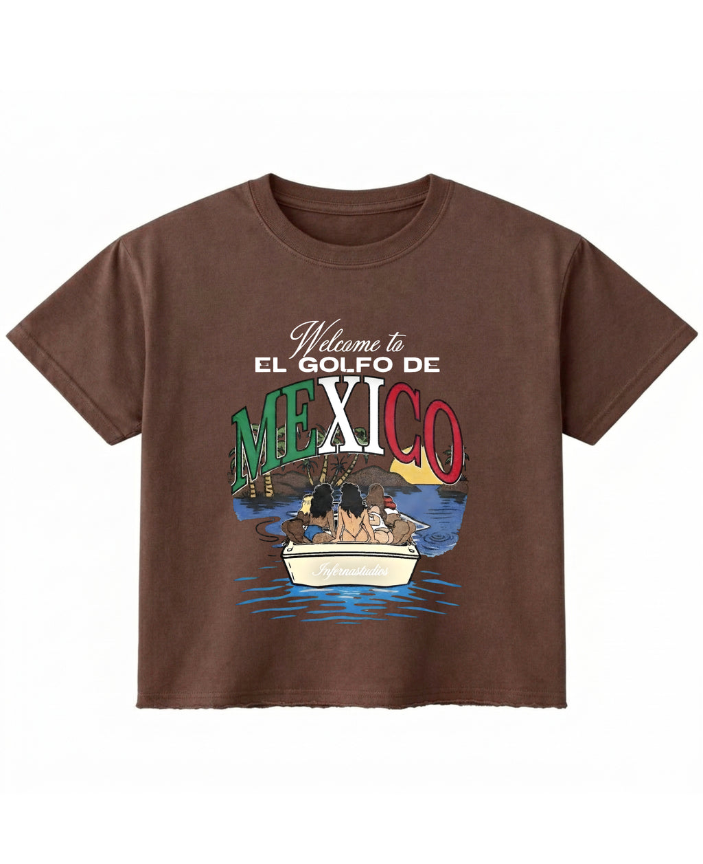 Brown Boxy Fit T-shirt Front Design
