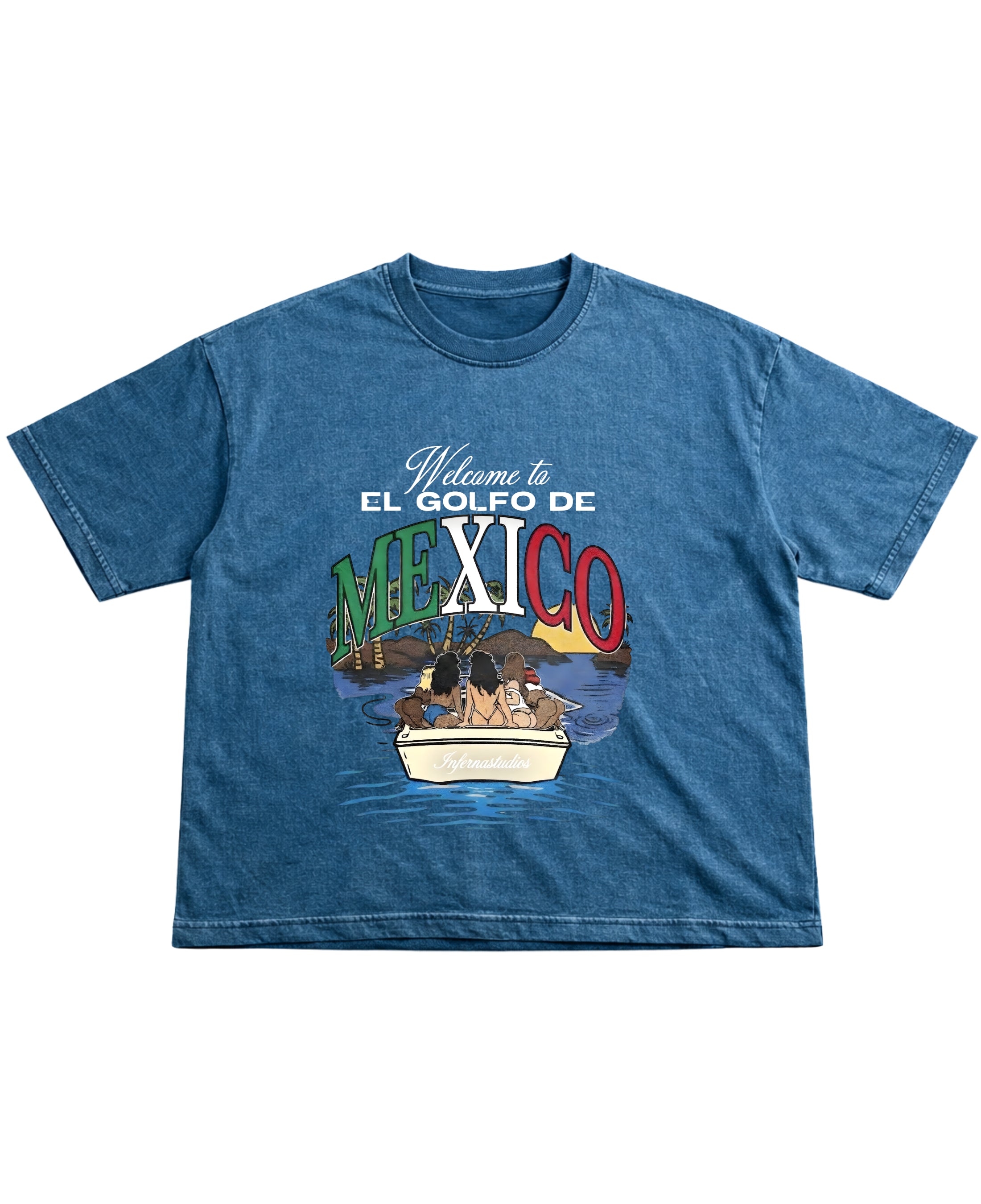 Denim Wash Boxy Fit T-shirt Front Design
