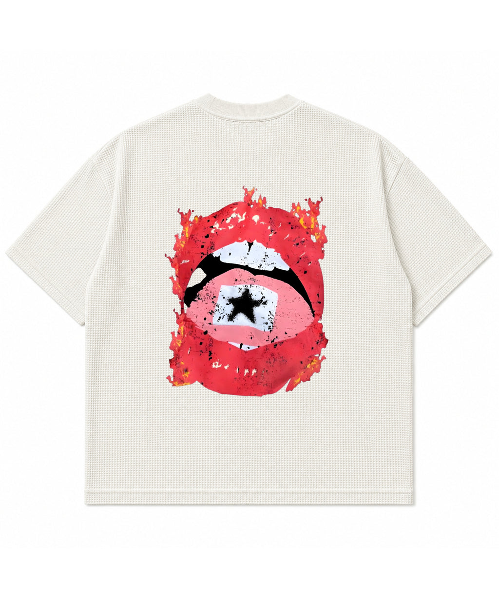 Off-white waffle boxy fit Back Design