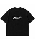Black waffle boxy fit Front Design