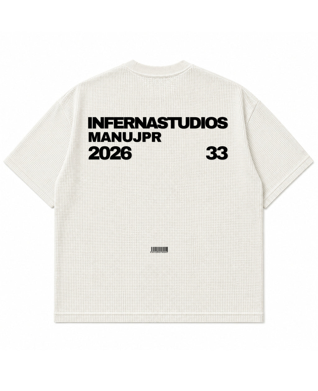 Off-white waffle boxy fit Back Design