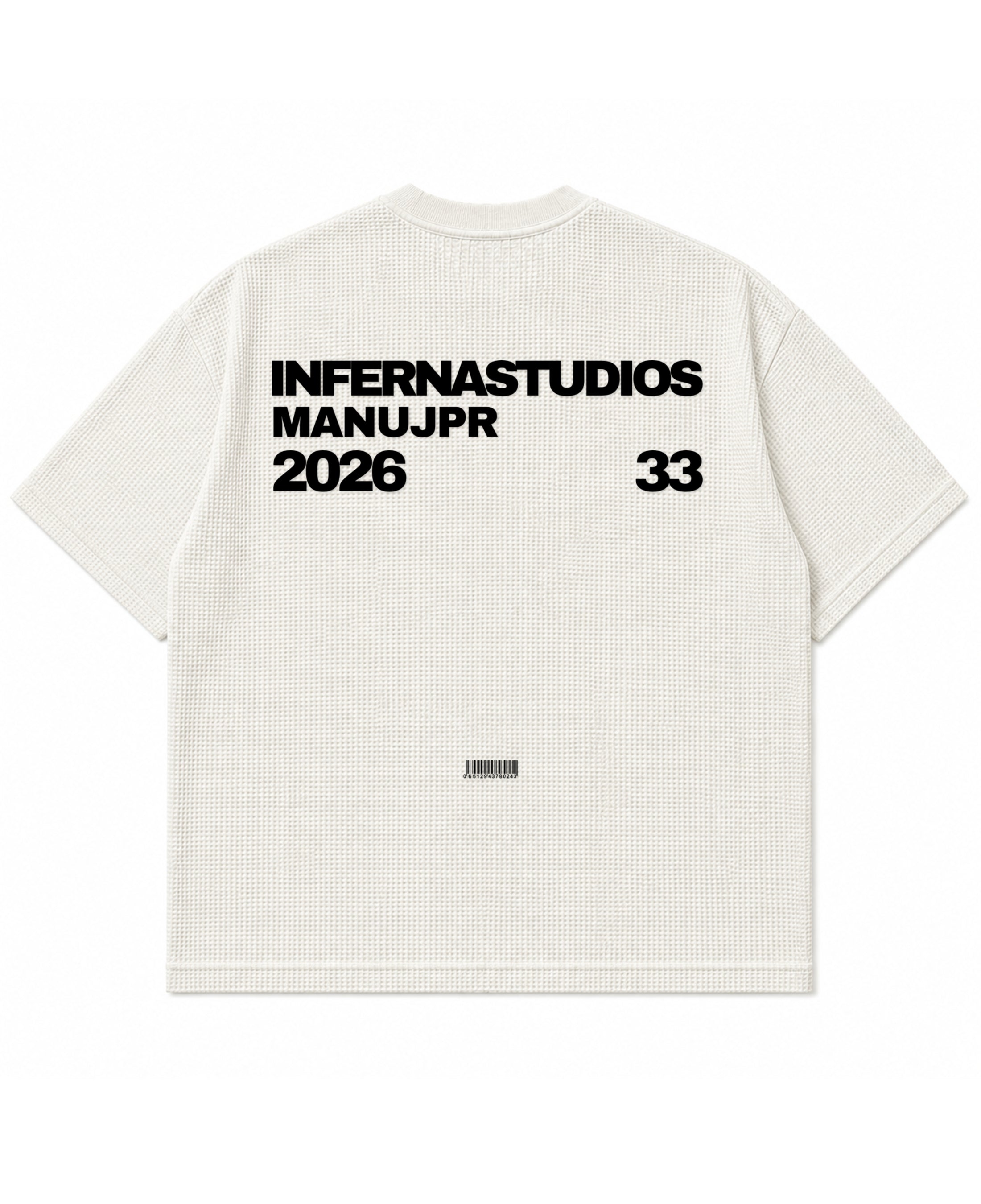 Off-white waffle boxy fit Back Design