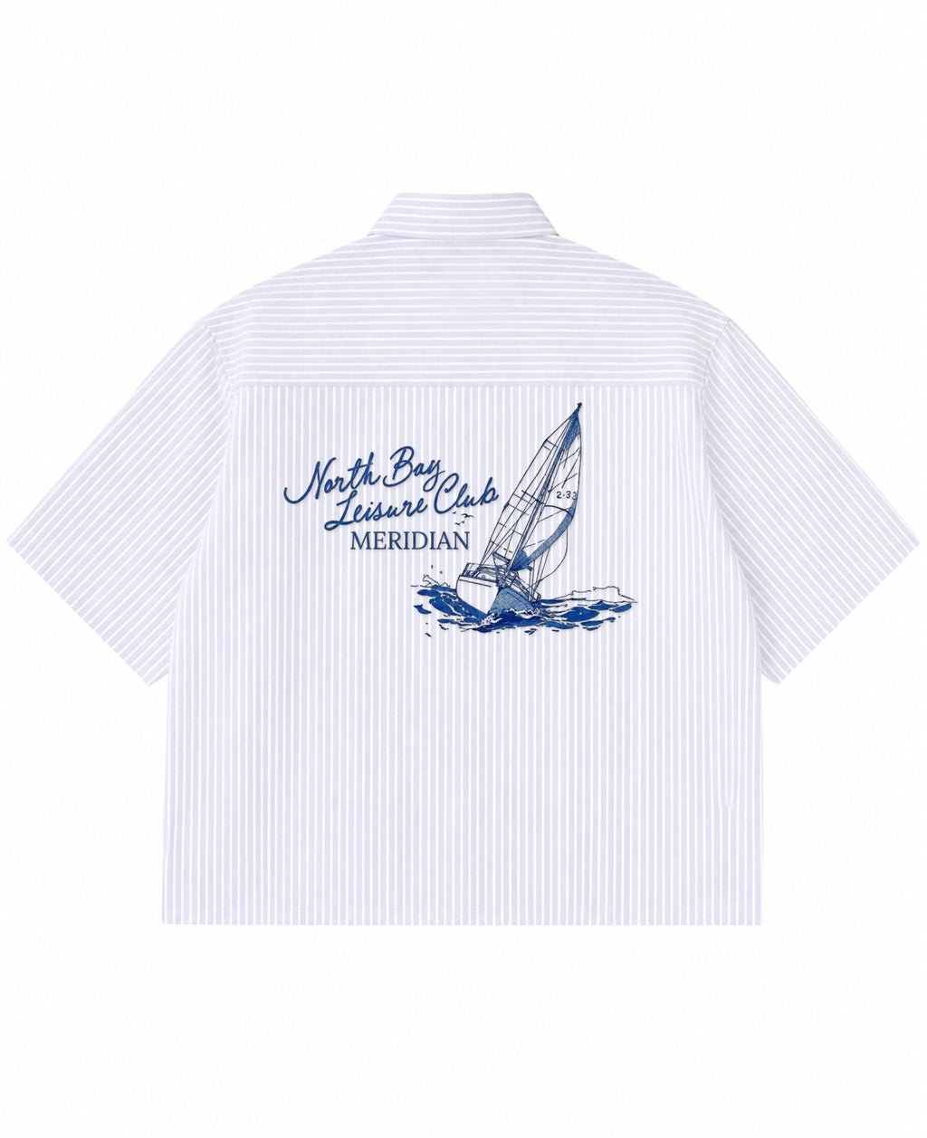 Blue Striped Oxford Boxy Shirt Back Design