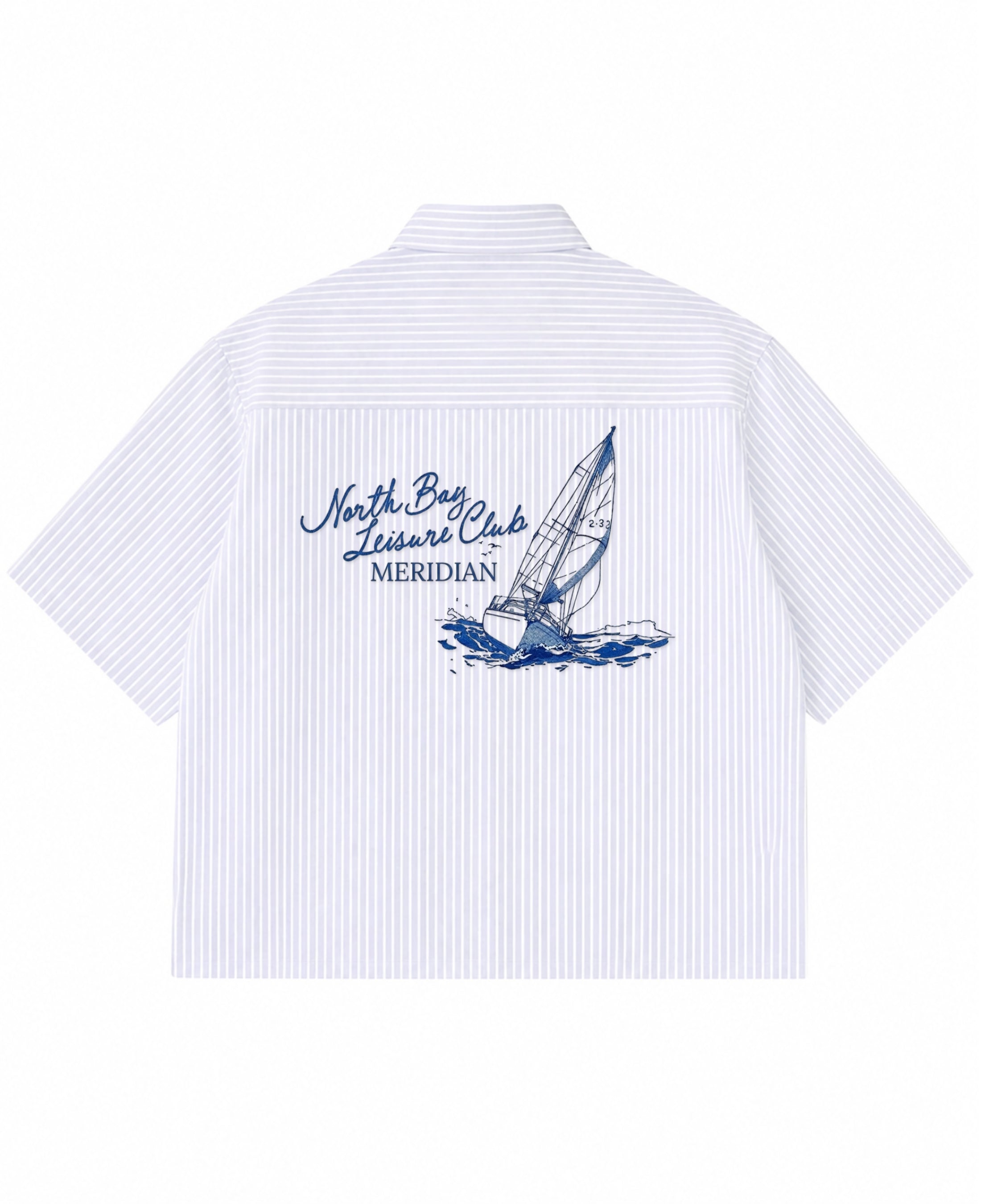 Blue Striped Oxford Boxy Shirt Back Design