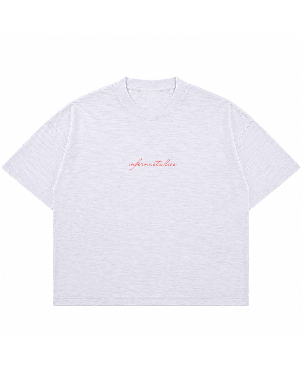 Dusty White Boxy Slub tee Front Design