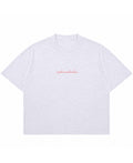 Dusty White Boxy Slub tee Front Design