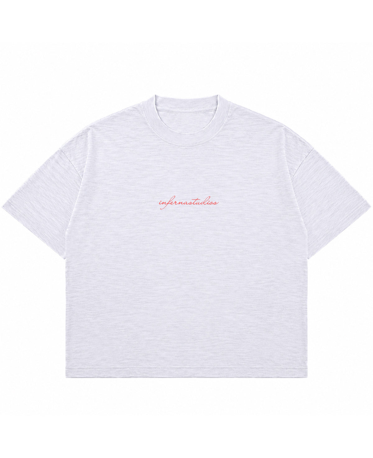 Dusty White Boxy Slub tee Front Design