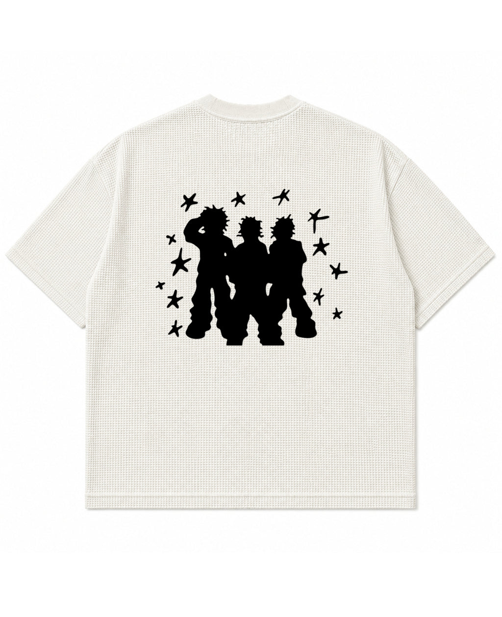 Off-white waffle boxy fit Back Design