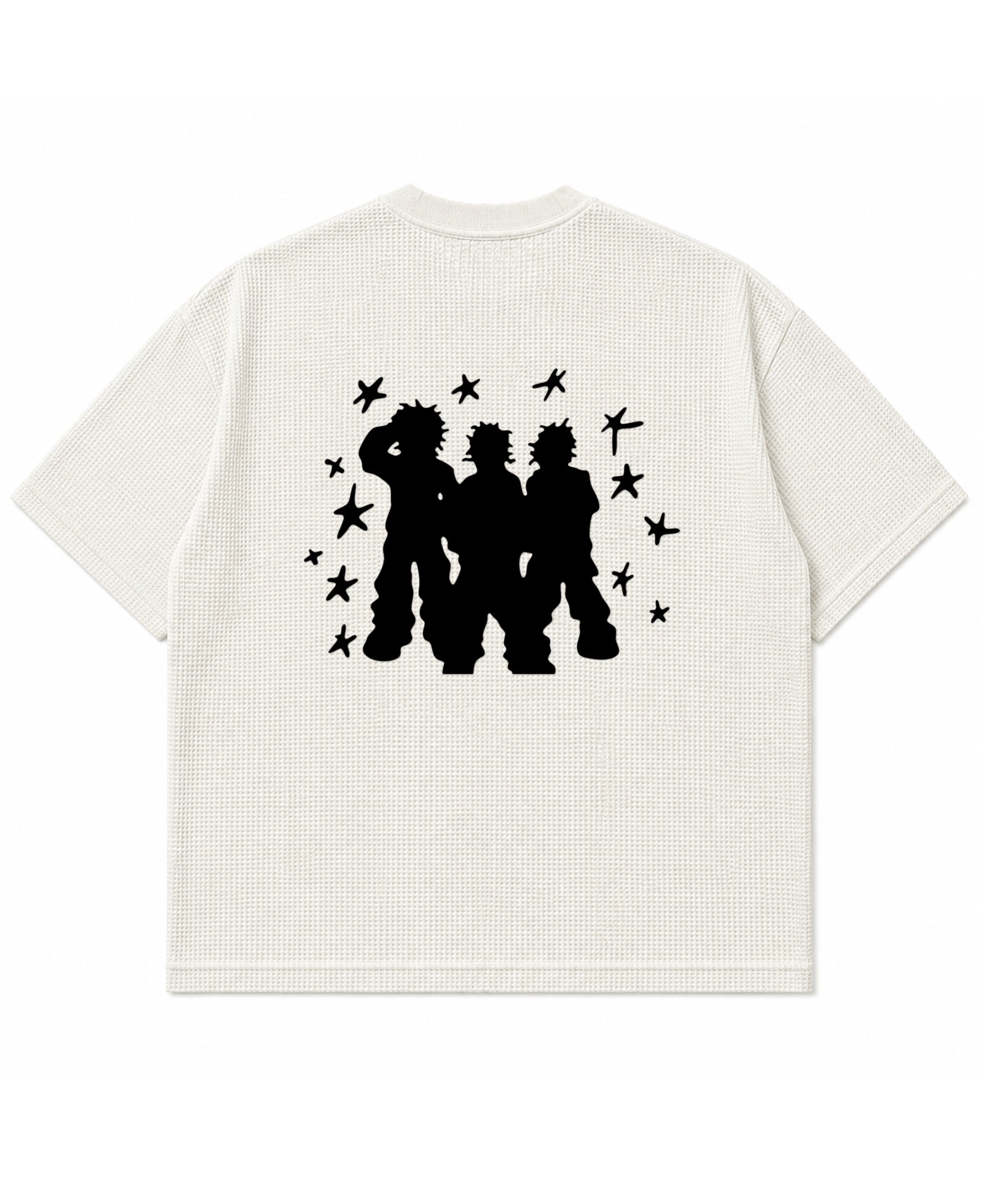 Off-white waffle boxy fit Back Design