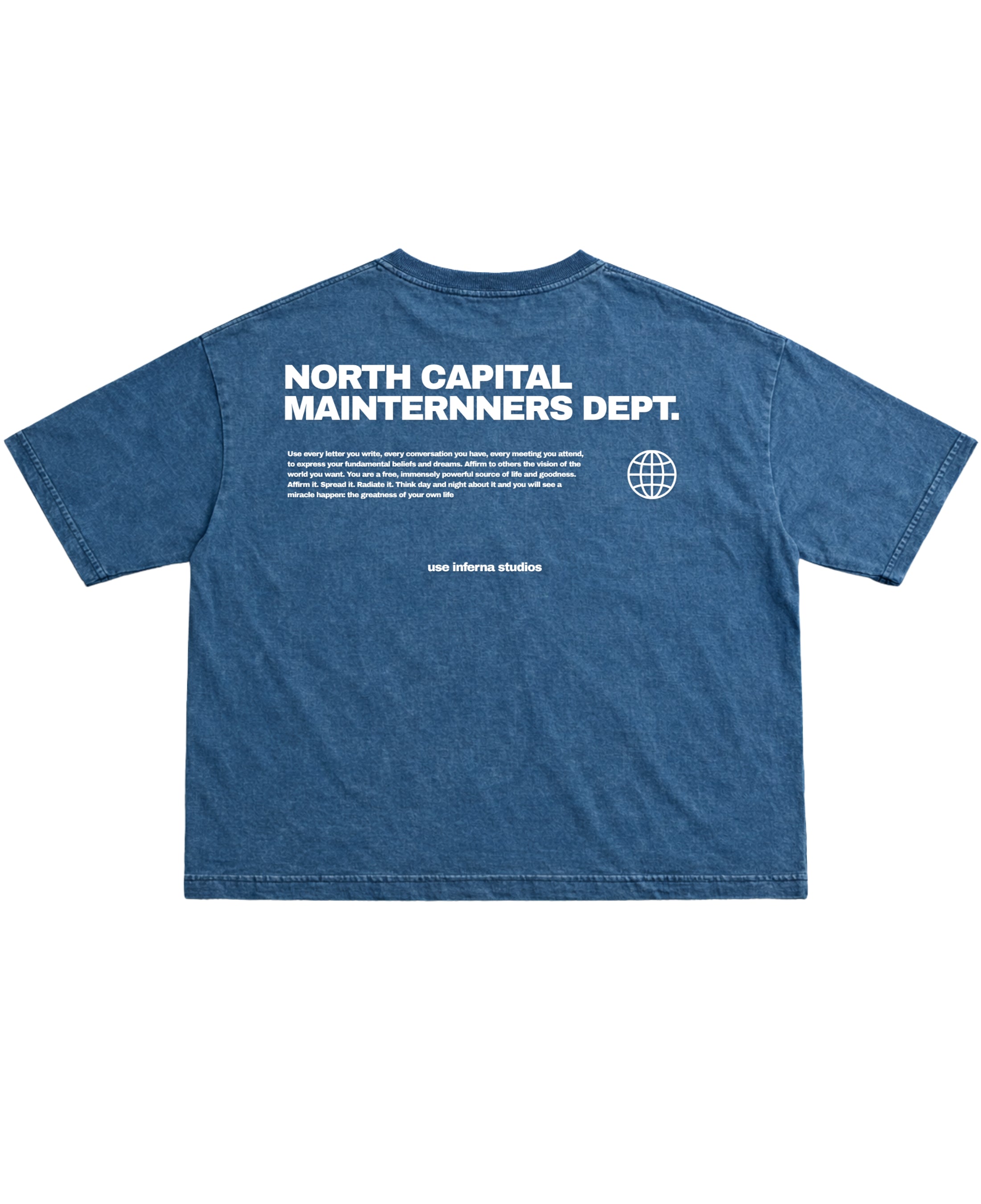 Denim Wash Boxy Fit T-shirt Back Design