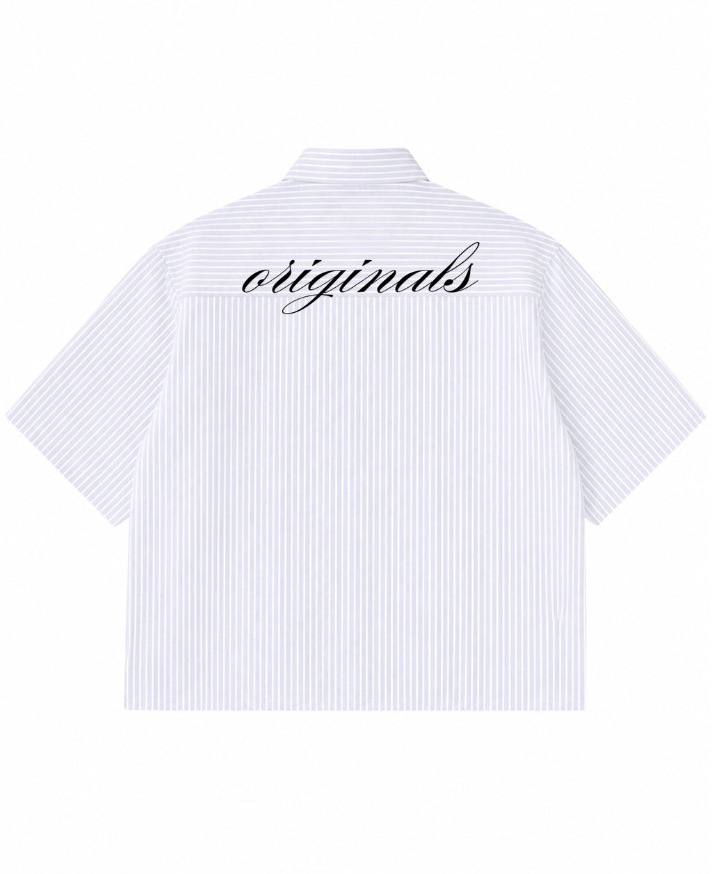 Blue Striped Oxford Boxy Shirt Back Design