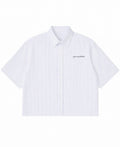Blue Striped Oxford Boxy Shirt Front Design