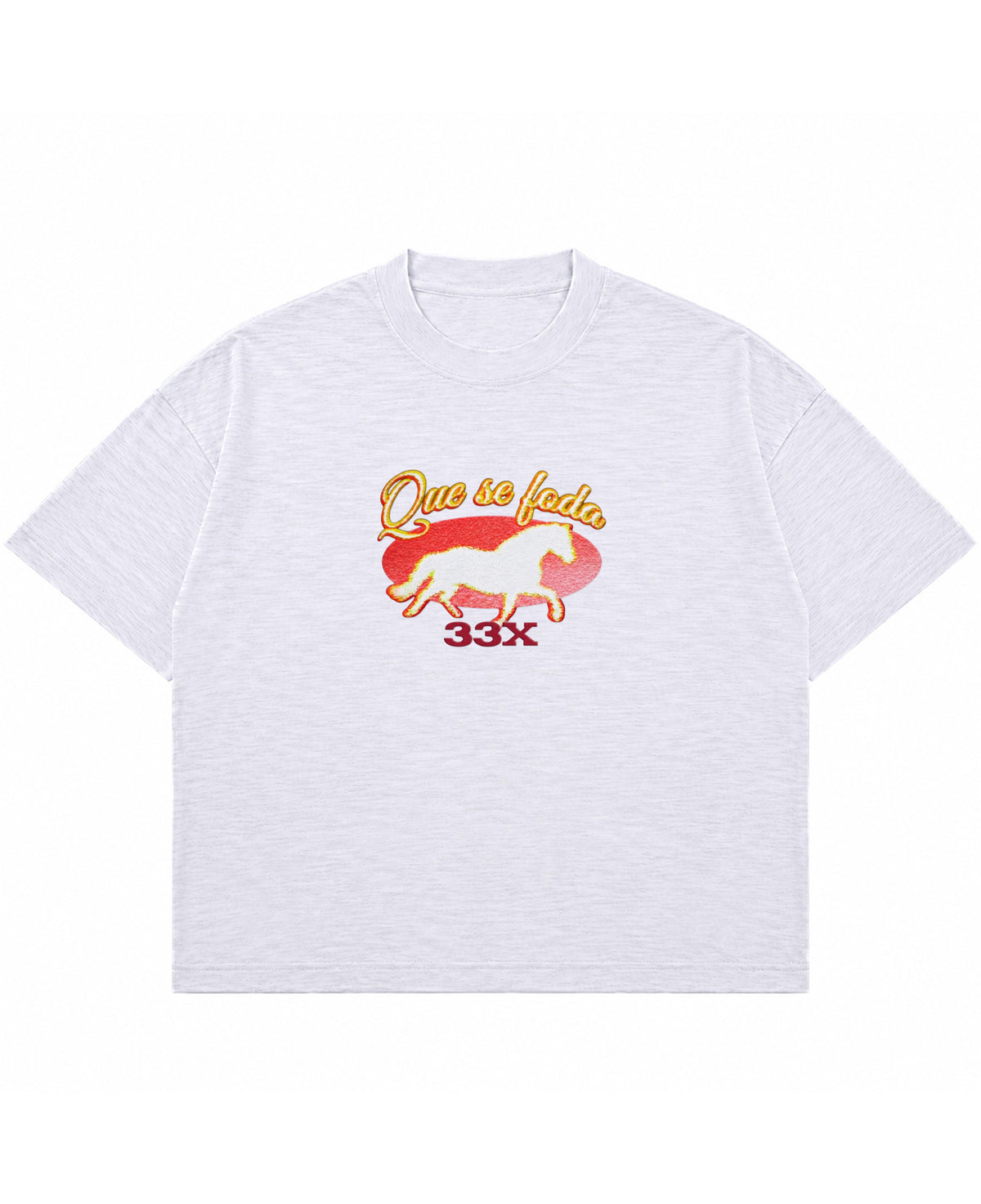 Dusty White Boxy Slub tee Front Design