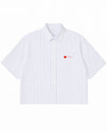 Blue Striped Oxford Boxy Shirt Front Design