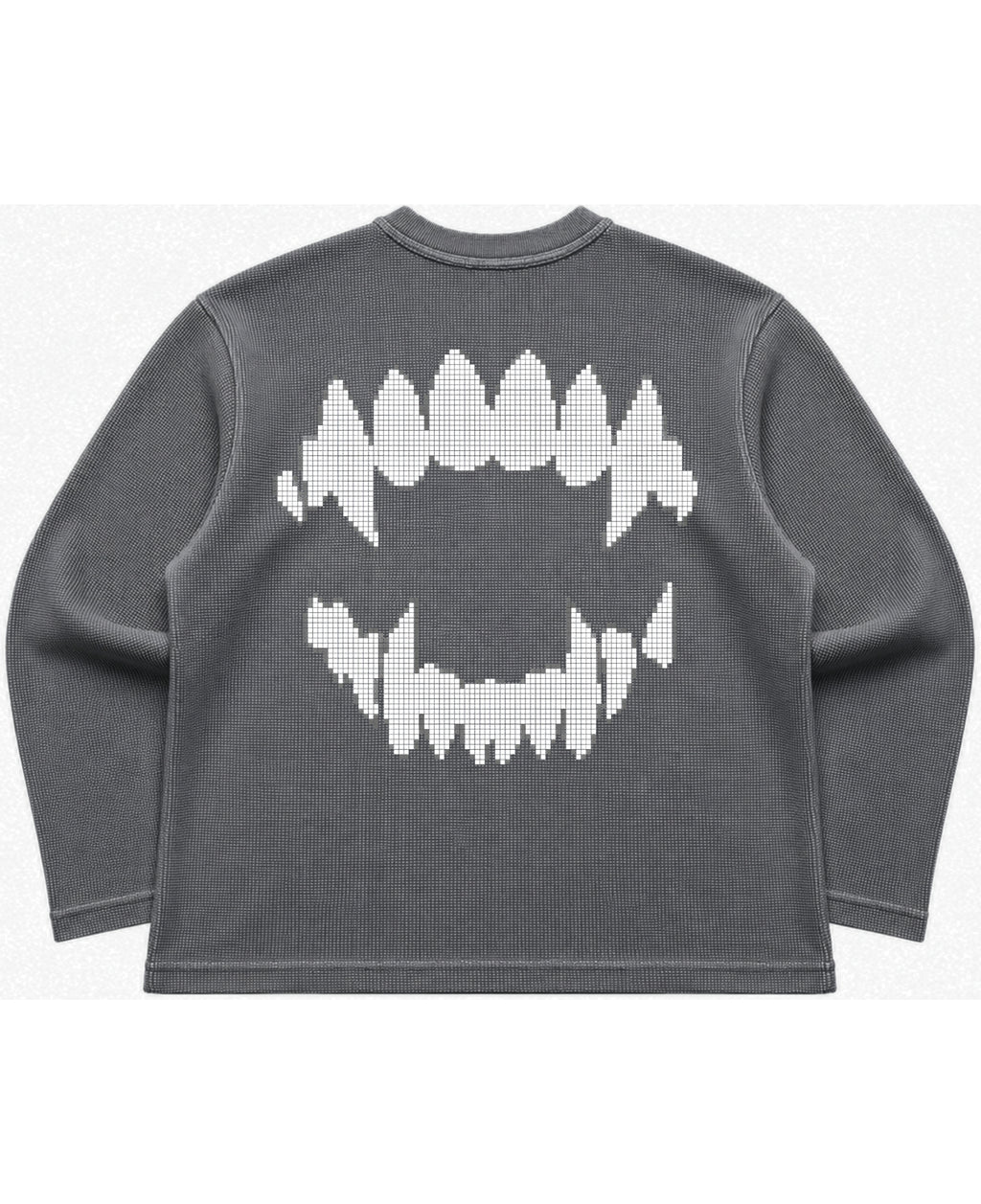 Acidwash waffle knit oversized full-sleeve Back Design