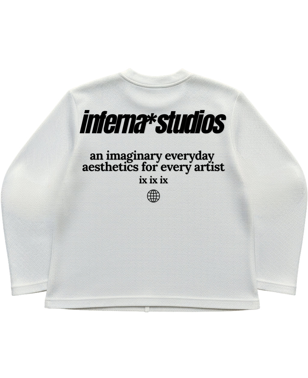 Off-white waffle knit oversized full-sleeve Back Design