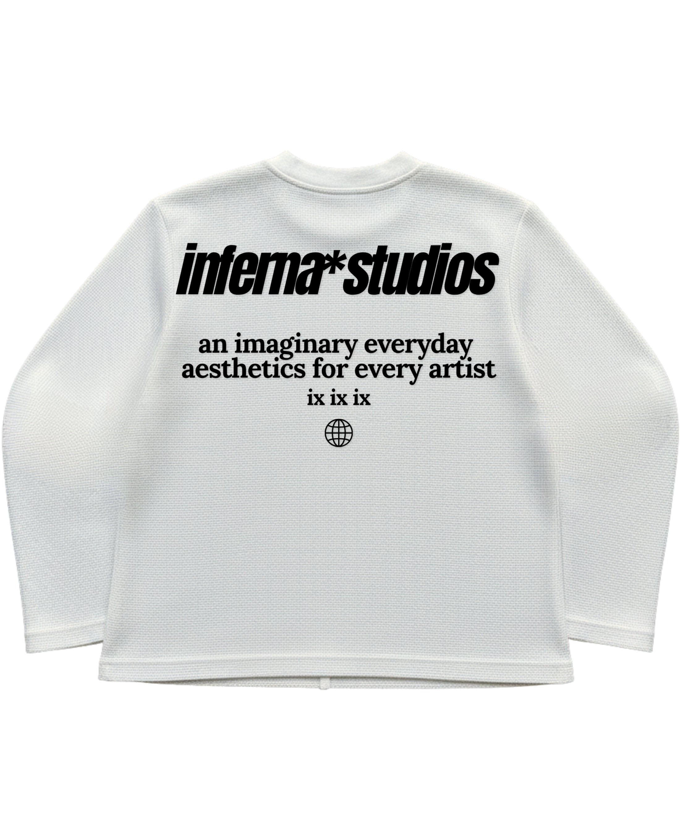 Off-white waffle knit oversized full-sleeve Back Design