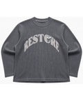 Acidwash waffle knit oversized full-sleeve Front Design