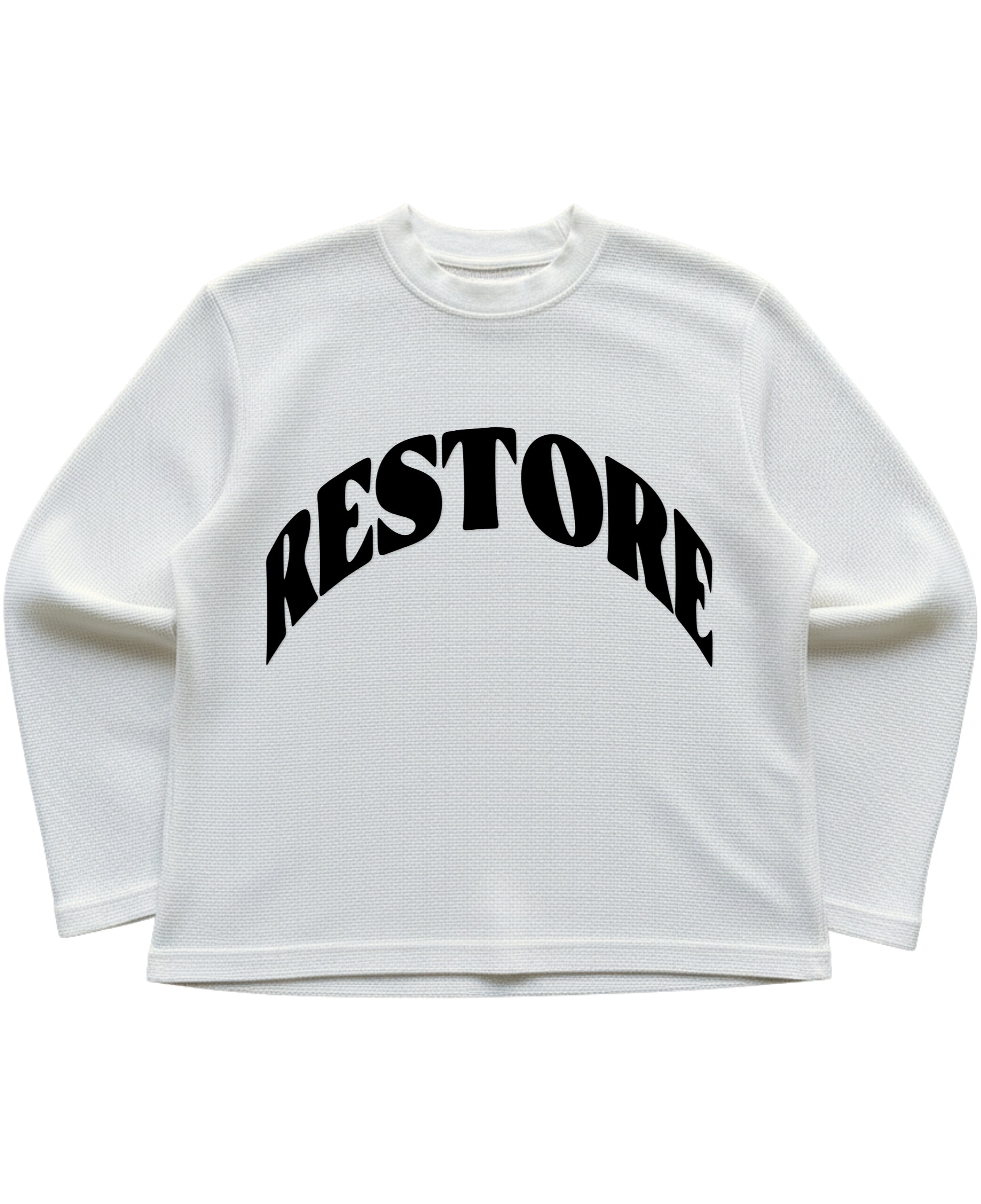 Off-white waffle knit oversized full-sleeve Front Design