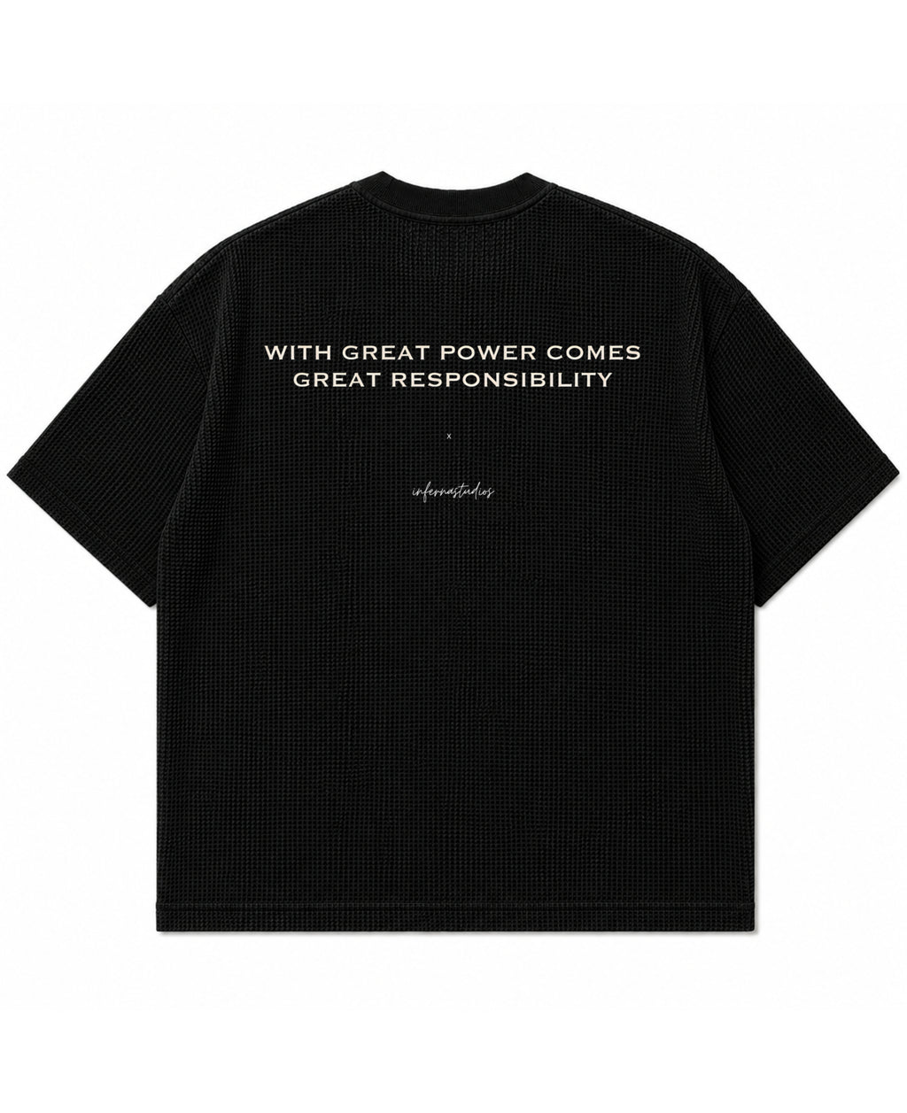 Black waffle boxy fit Back Design