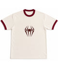 Off White & Maroon Ringer tee Front Design