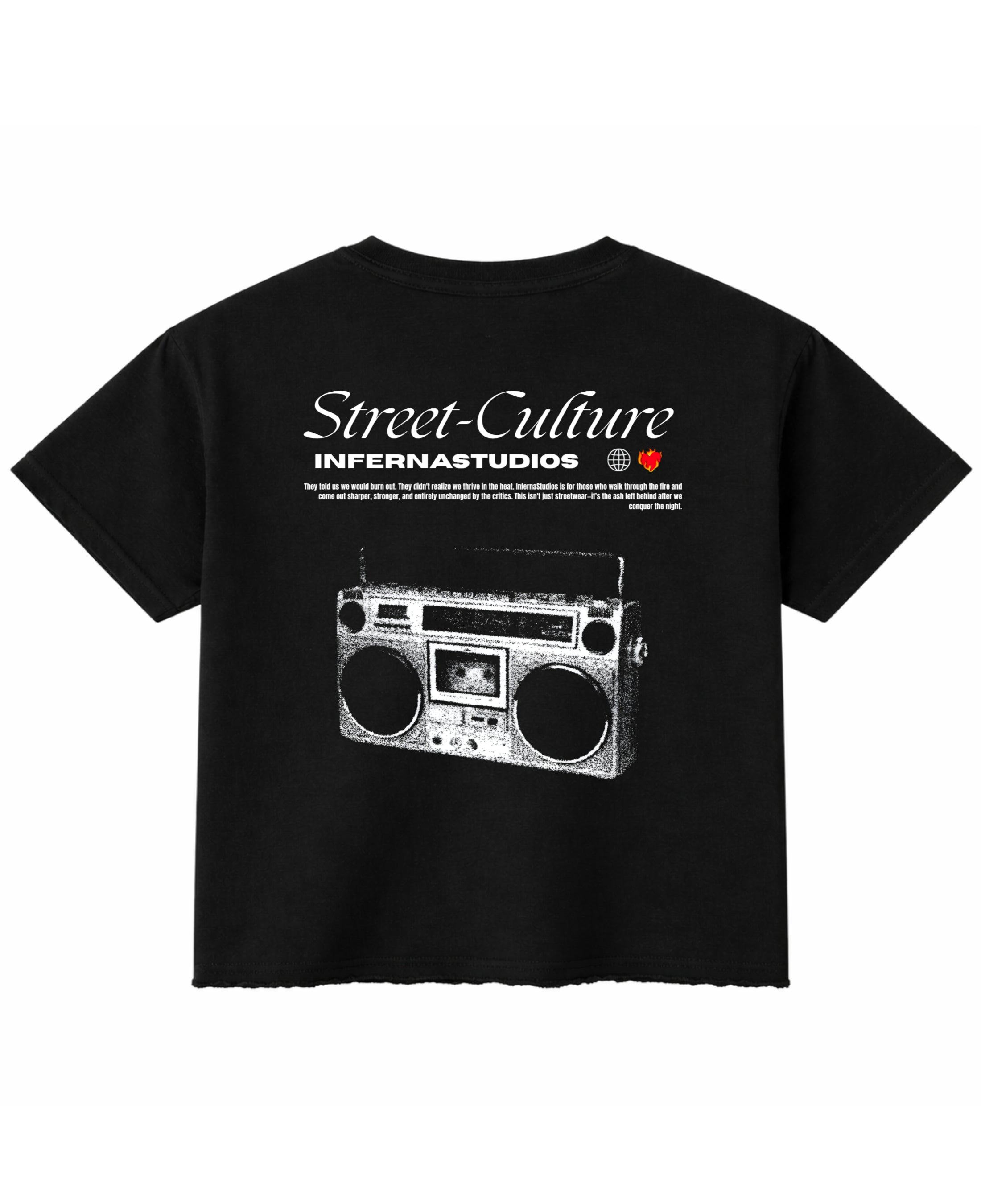 Black Boxy Fit T-shirt Back Design