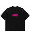 Black waffle boxy fit Front Design