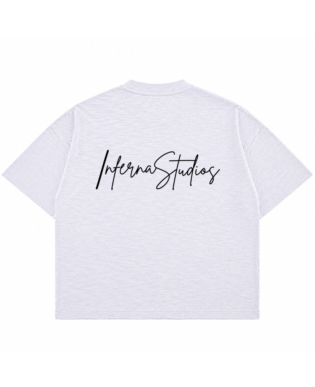 Dusty White Boxy Slub tee Back Design