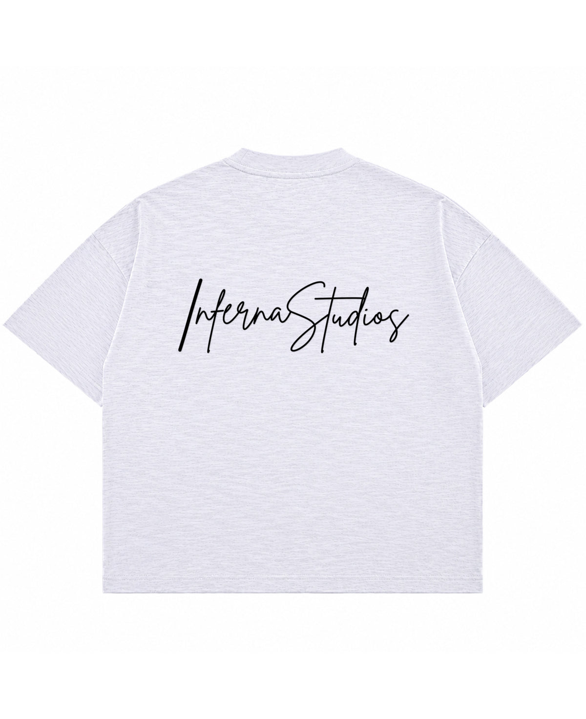 Dusty White Boxy Slub tee Back Design