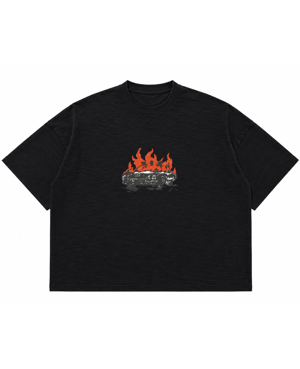 Graphite Boxy Slub tee Front Design