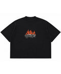 Graphite Boxy Slub tee Front Design