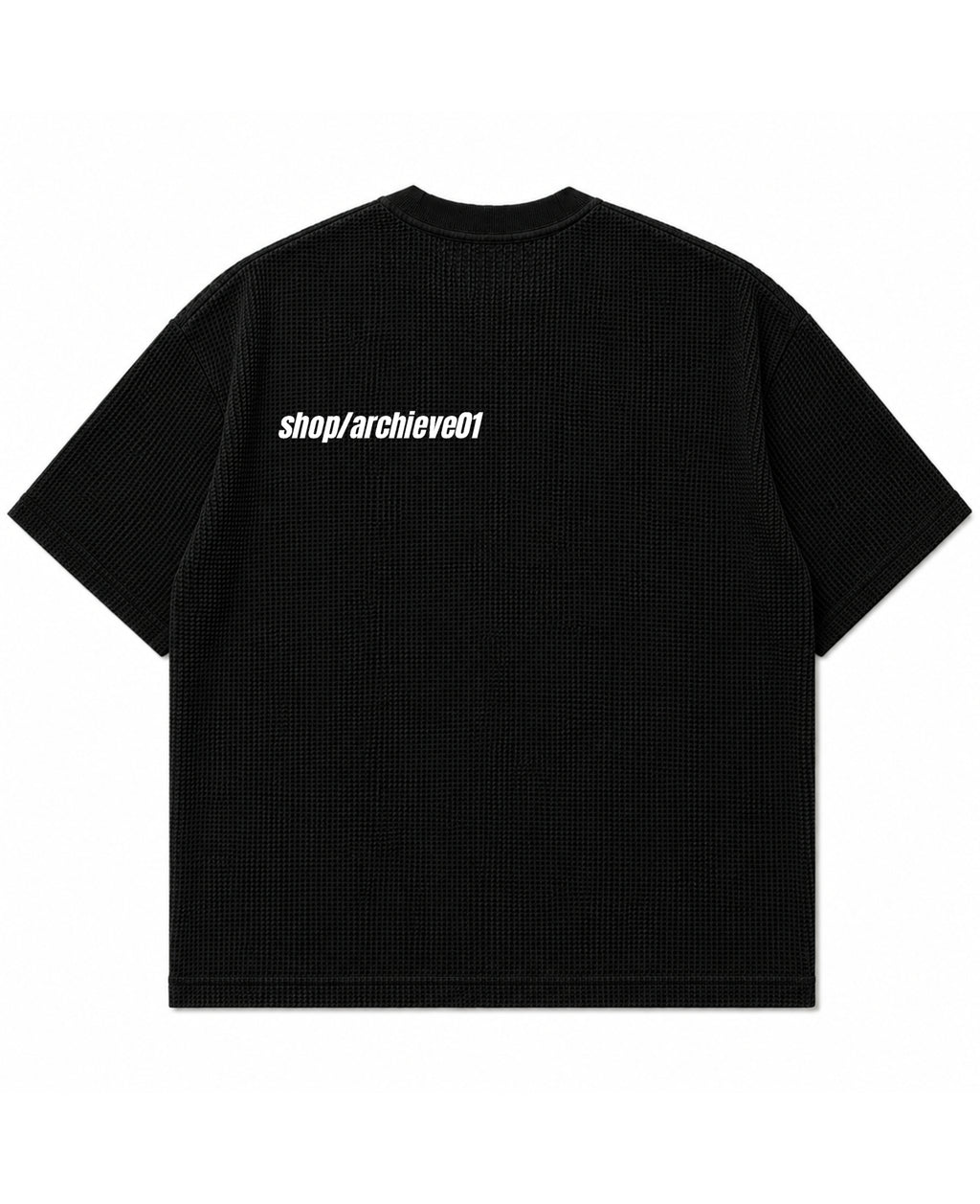 Black waffle boxy fit Back Design