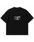 Black waffle boxy fit Front Design
