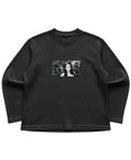 Black waffle knit oversized full-sleeve Front Design