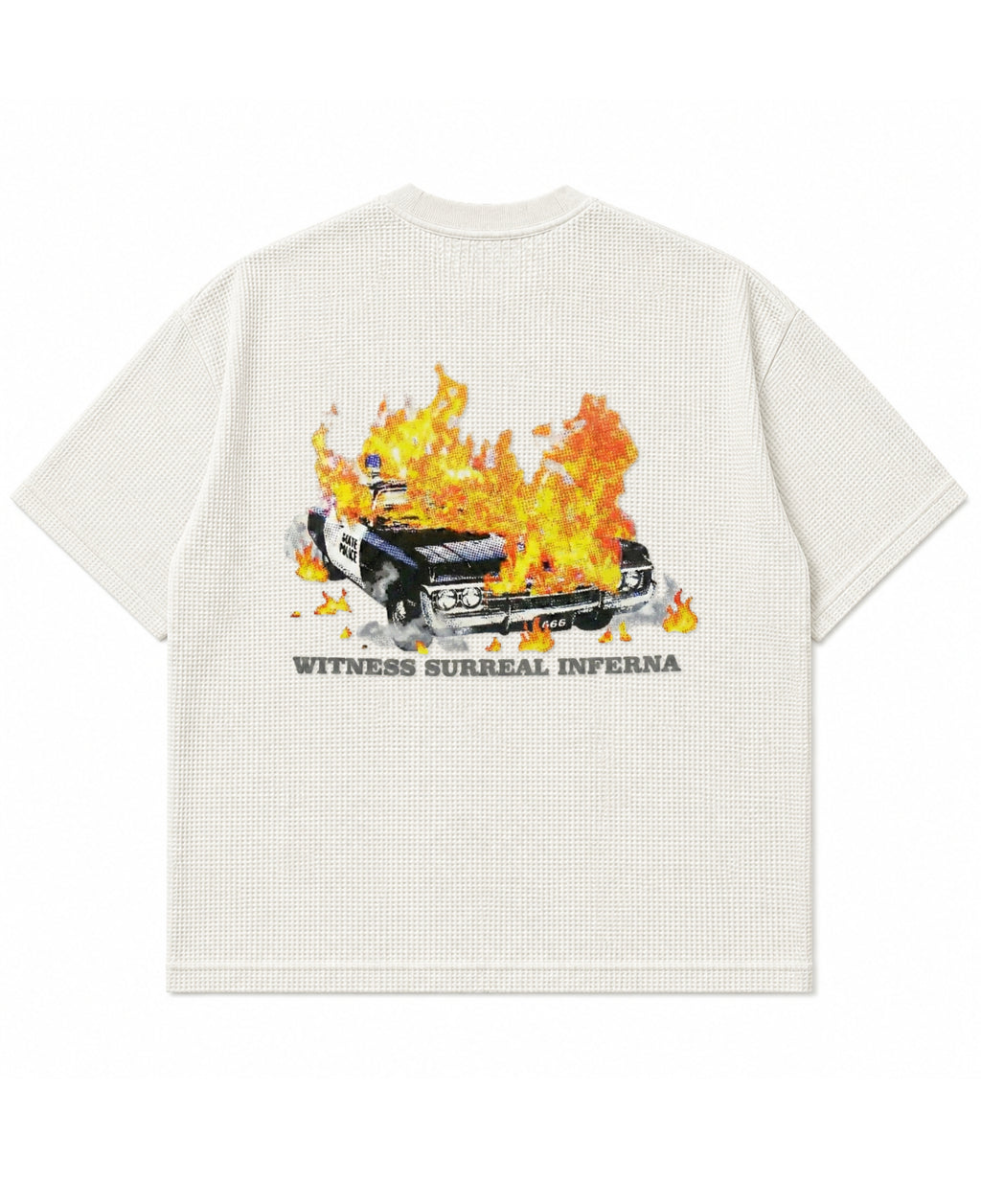 Off-white waffle boxy fit Back Design